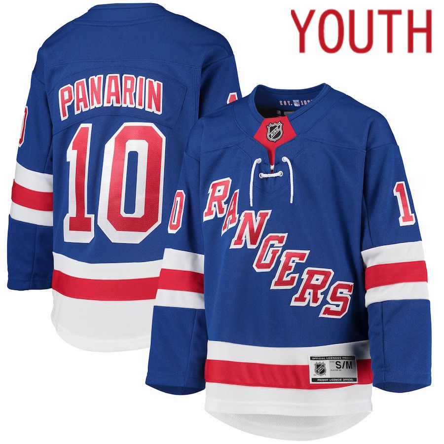 Youth New York Rangers 10 Artemi Panarin Blue Home Premier Player NHL Jersey
